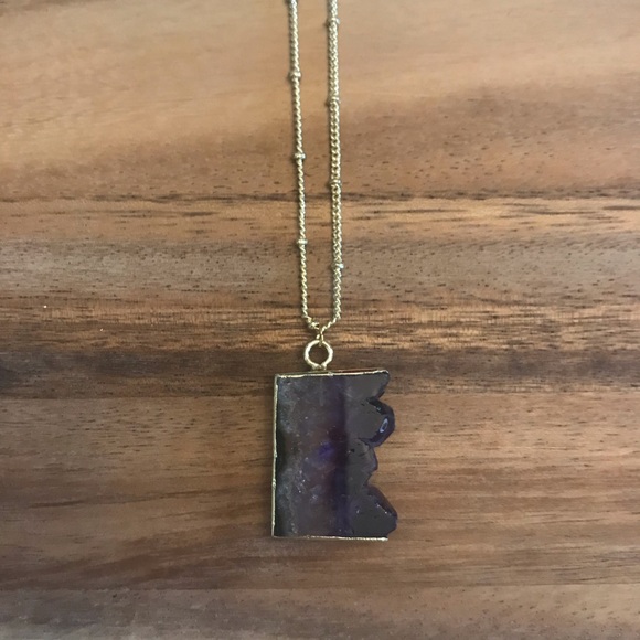 Last 1! 🌟Dainty Amethyst Slice Necklace - Picture 5 of 8